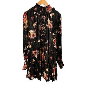 💰BOGO💰 New Black Long Sleeve Mock Turtleneck Designer Dress sz S